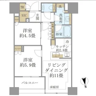 白金ザ・スカイ East【20階】の間取り