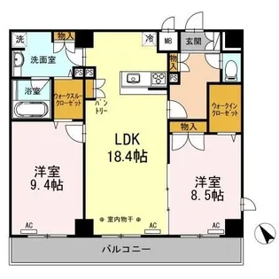 新潟県長岡市柳原町【マンション】の間取り