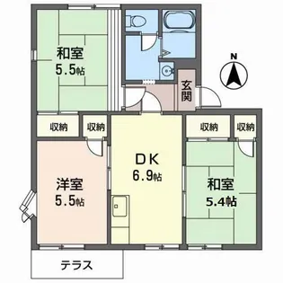 タウニー鴻池【1階】の間取り