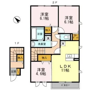 茨城県神栖市大野原中央1【アパート】の間取り