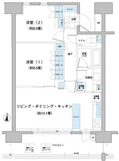 東京都世田谷区砧2【マンション】の間取り