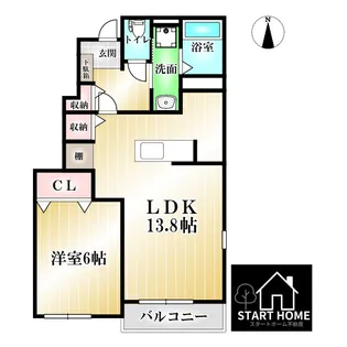 ジュネス・NK B【1階】の間取り