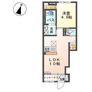 仮)ユニヴァリィII岩曽【1階】の間取り
