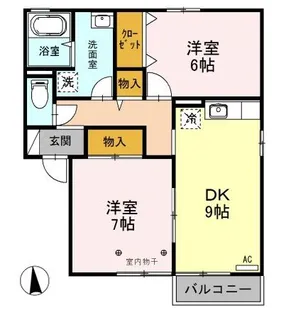 フラワーレジデンス森田 伍番館【1階】の間取り