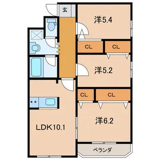 セルジェ・リビエール【1階】の間取り