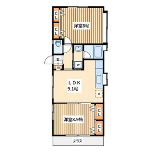テラス岸根公園A棟【1階】の間取り