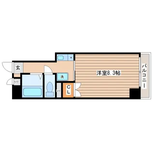 松栄タワーイン宮城野【4階】の間取り