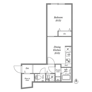 東京都新宿区筑土八幡町【マンション】の間取り