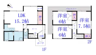 千葉県八街市八街ろ【一戸建】の間取り