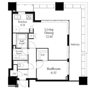 白金ザ・スカイ東棟【16階】の間取り