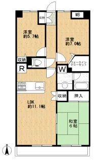 ダイアパレス船堀【3階】の間取り