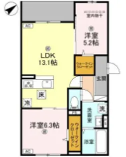 シーグレース浜甲子園【1階】の間取り