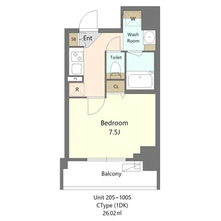 S-RESIDENCE新宿早稲田avelis【2階】の間取り