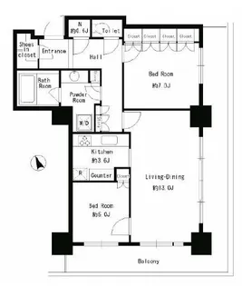 パークタワー芝浦ベイワード アーバンウイング【19階】の間取り
