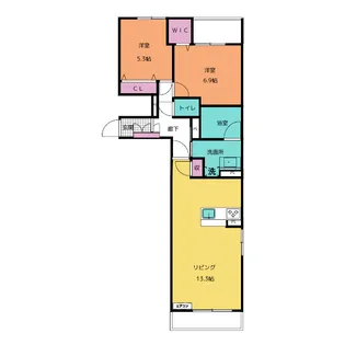 シャーメゾンガーデンズ丸山【2階】の間取り