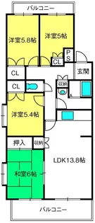 春花園五番館【1階】の間取り