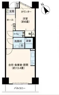 URフレール新開地3丁目【7階】の間取り