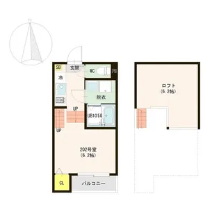 クラウドパレス薬師堂【2階】の間取り