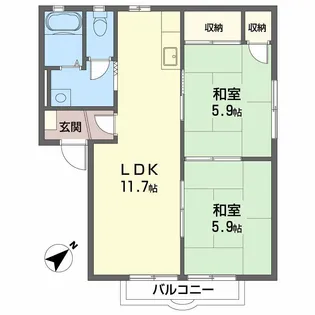 グリーンサイド湯山【2階】の間取り
