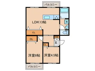 サンモール吉田【1階】の間取り