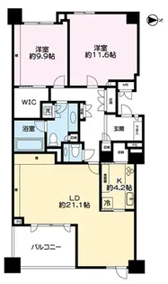 パークハウス麻布霞町【4階】の間取り
