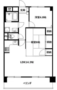 天王町ハイタウン【5階】の間取り