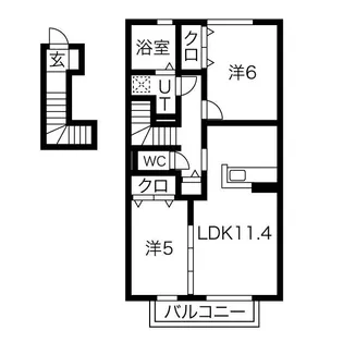 シャトー・ムートン【2階】の間取り