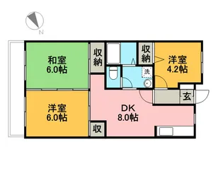 ガーデンタウンクリスタル【3階】の間取り