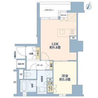 ネベル仙台一番町RECENT【9階】の間取り