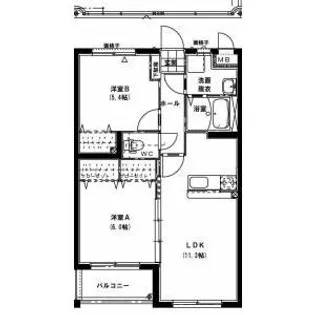 パークサイド城ケ崎【3階】の間取り