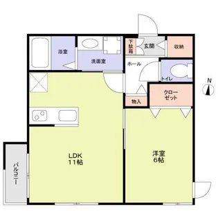アンソレイユ明大前【2階】の間取り
