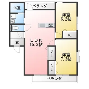 グリーンハウスA【1階】の間取り