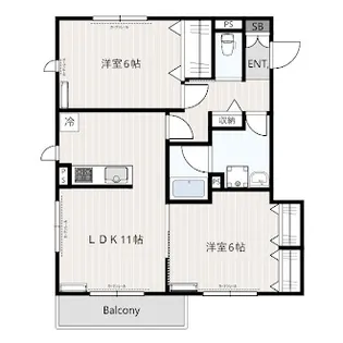 フラッツ宮前プラス【2階】の間取り