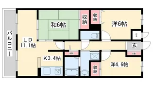 シャルヴィ加古川【3階】の間取り