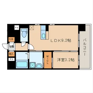 ライブラ西新【4階】の間取り