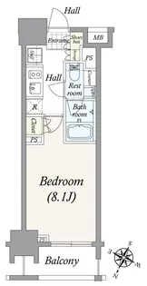 クレヴィア新宿若松町【2階】の間取り
