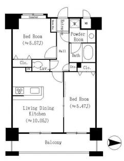 東明マンション壱番館【4階】の間取り