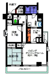 エステシオン大森【7階】の間取り
