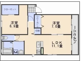 シャルマン隅の浜【2階】の間取り