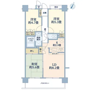 パティオ山手【6階】の間取り