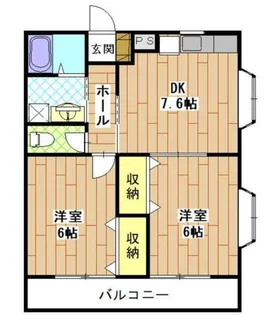 村内ハイツA【1階】の間取り