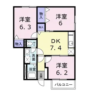 タウニーヒルズ【1階】の間取り