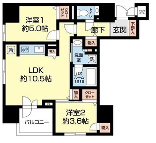 クリオ札幌大通【6階】の間取り