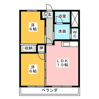 ハイツ如雲【2階】の間取り