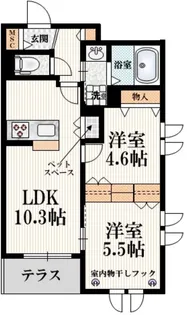 レ セレニタII【1階】の間取り