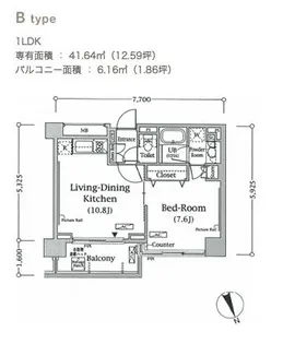 パークキューブ代々木富ヶ谷【7階】の間取り