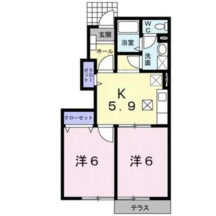 リバーサイド梶原II【1階】の間取り