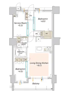 ユニハイム町田【5階】の間取り