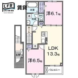 グランターナB【2階】の間取り