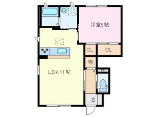 ガーデンフォレスト【1階】の間取り